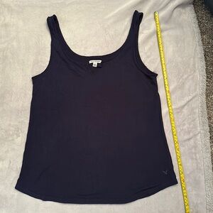 American Eagle Outfitters Navy Blue Tank Size: Large